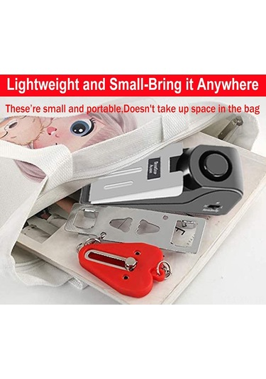 Ximistore9 Seyahat İçin 120db Alarmlı Kapı Durdurucu, 3 Hassasiyet Seviyesi, Abs+paslanmaz Çelik, Ce&rosh Onaylı Ev Güvenlik Seti