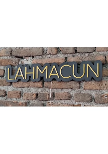 Lahmacun Neon Ledli Duvar Aydınlatması Siyah