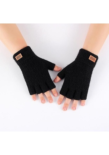 Örme Parmaksız Eldivenler Kış Sıcak İş Eldivenleri Soğuk Erkek Termal Eldivenleri