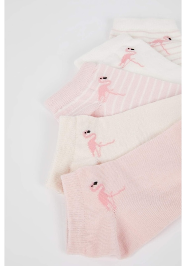 Defacto Kız Çocuk 5'li Pamuklu Cizgili Ve Flamingo Baskılı Patik Çorap W9532A6NSPN2 Defacto Kız Çocuk 5'li Pamuklu Cizgili Ve Flamingo Baskılı Patik Çorap W9532A6NSPN2
