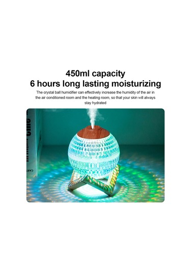 Honmex Beyaz Masaüstü Nemlendirici, 450ml Su Tankı, Usb Type-c, 6 Saat Otomatik Kapatma, Renkli Rgb Işık, Nanoteknoloji Buhar, Düşük Gürültü, Ev Ve Ofis Kullanıma Uygun