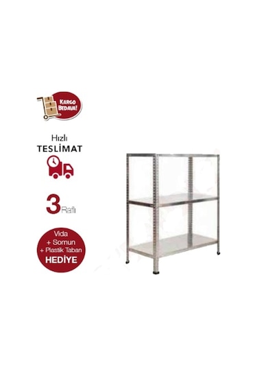 Mekoraf Mekoraf 3 Katlı 43X93 100Cm Yükseklik Raf Sistemi