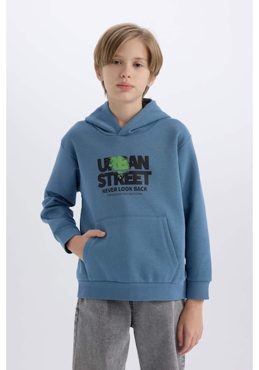 DeFacto Erkek Çocuk Kapüşonlu Baskılı Cepli İçi Yumuşak Tüylü Sweatshirt D6211A824CWBE88 DeFacto Erkek Çocuk Kapüşonlu Baskılı Cepli İçi Yumuşak Tüylü Sweatshirt D6211A824CWBE88