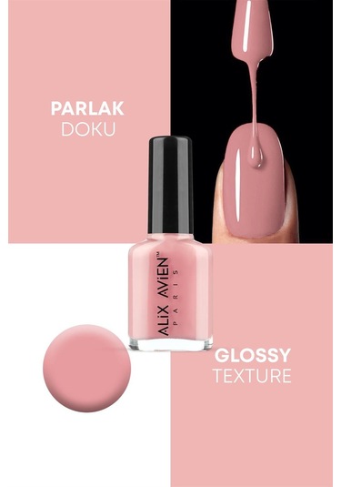 Alix Avien Nude Pembe Oje 80 Yüksek Pigmentli Uzun Süreli Kalıcılık Hızlı Kuruma Nail Lacquer 80