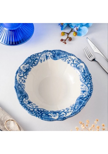 Fecra Vintage Blue Kase 25 Cm Beyaz - Mavi