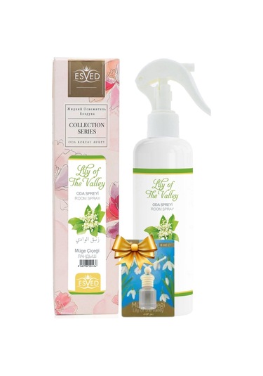 Esved Müge Çiçeği Kokusu Sprey 400 ML + Müge Çiçeği Kokusu Araba Kokusu 8 ML