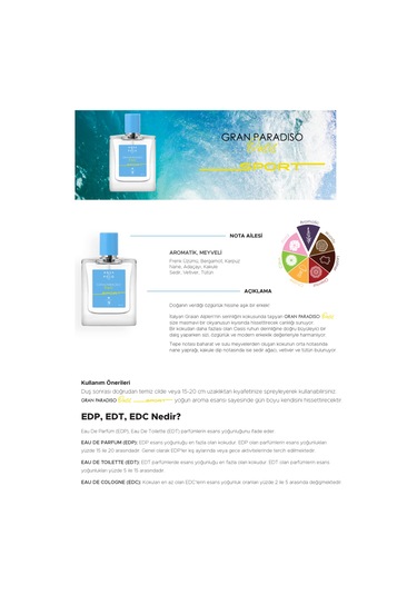 Aqua di Polo 1987 APCN000511 Gran Paradiso Oasis Sport EDP 50 ML Erkek Parfüm