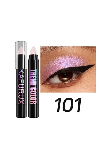 24 Renk Sedefli Glitter Göz Farı Eyeliner Kalem Su Geçirmez Mat Çıplak Göz Farı 101 Dark Topaz