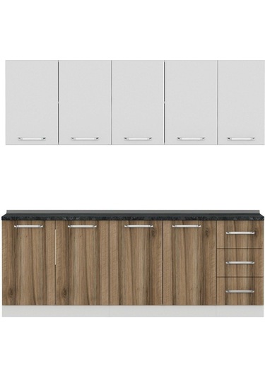 Minar 220 Cm Mutfak Dolabı Beyaz Dore 220-d3