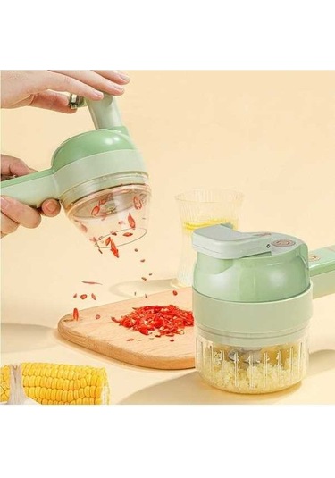 Primepickings 4'lik Taşınabilir Elektrikli Sebze Doğrama Seti - Sarımsak Çamuru Ezici - Pratik Sarımsak Doğrayıcı Diğer