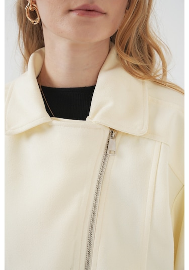 Bigdart 0717 Kadın Kısa Kaşe Ceket - Krem