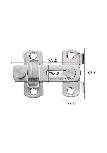 Besthome1 Paslanmaz Çelik 4'lü Kapı Kilit Seti - 7x5 Cm, Kolay Montaj, Ev Ofis Güvenliği İdeal Gümüş