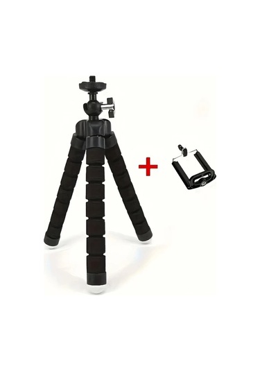 Chenkestoreone Siyah Tutucu 1 Adet Ahtapot Telefon Ve Kamera Sehpası Dayanıklı Katlanır Ayaklı Masaüstü Desteği Siyah Tutucu