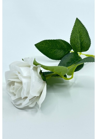 Yapay Gül Dalı Kadife 50 Cm Beyaz Beyaz