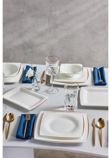 Karaca  Fine Pearl Agate 58 Parça 12 Kişilik Yemek Takımı Gold