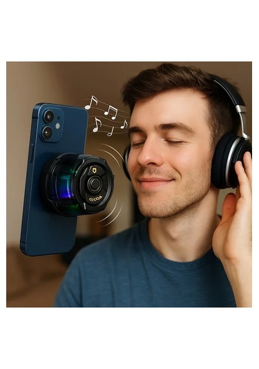Rgb Işıklı Mıknatıslı Hoparlör & Soğutucu Telefon Arkası Fanlı
