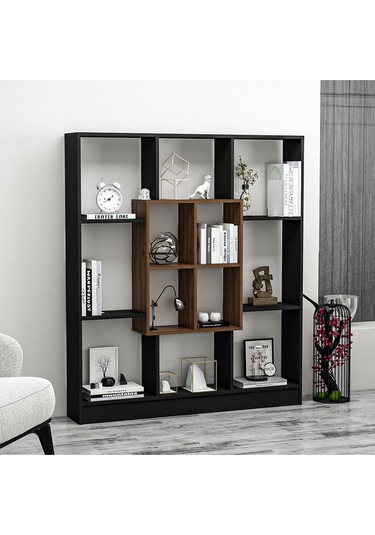 Mars Kitaplık - Siyah / Ceviz