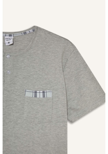 Defacto Regular Fit Kareli Kısa Kollu 2li Takım E7185ax25hsgr210 Gri