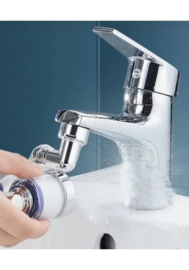 1080 Derece Dönebilen Plastik Filtreli Musluk Ucu Krom Renk