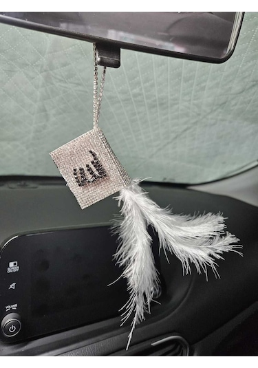 Gümüş Kuran Kerim Siyah Yazılı Beyaz Tüylü