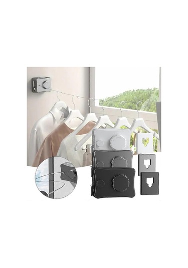 Ganzhoushop Invisibles Teleskopik Çamaşır Askısı Ev Balkonları İçin Yerden Tasarruf Sağlayan Sarkmayan Çamaşır Askısısiyah Çok Renkli