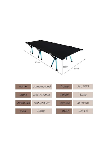 Madfox Avanger Katlanır Kamp Yatağı Kampet Siyah Çok Renkli