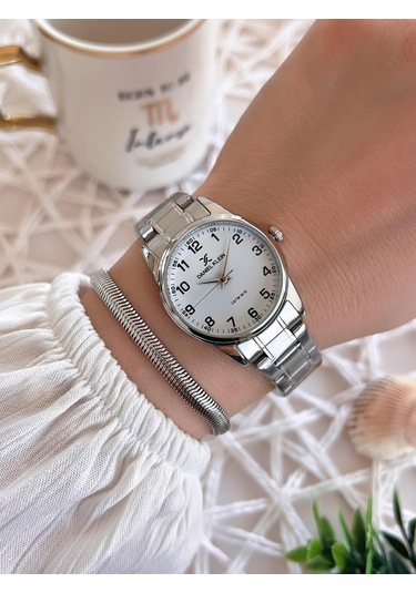 Daniel Klein Çelik Kordon 3 Atm Suya Dayanıklı Özel Tasarım Kadın Kol Saat+bileklik Vs.blkt.0475 Gri