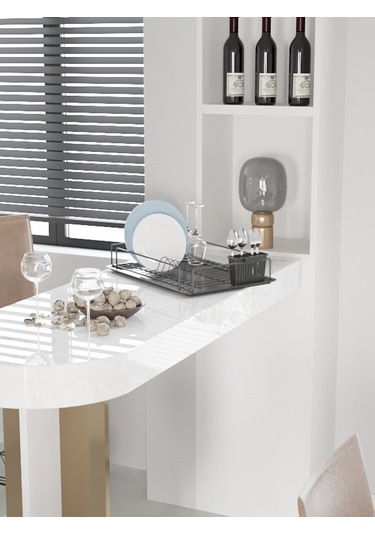 Premium Siyah Tek Katlı Bulaşıklık, Dayanıklı Paslanmaz Termoplastik Kaplama Tepsili, Kaşıklıklı Siyah