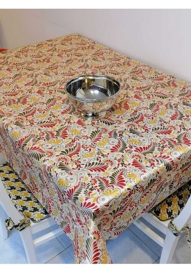 Kumaş Dokulu Tabanı Silikonlu Yıkanabilir Silinebilir Ütülenebilir Kaymaz Dekoratif Masa Örtüsü 21brs010 Renkli