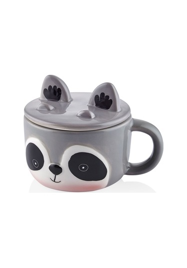 Rakun Kapaklı Kupa 330 Ml Gri