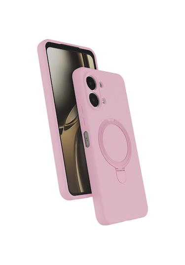 Oppo A6 Pro Kılıf Magsafe Şarj Özellikli Standlı Sensitive Touch Samara Kapak Pembe