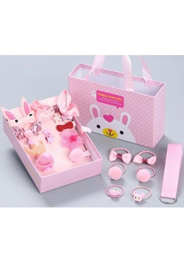 Batu Kız Bebek Ve Çocuk Kutulu Toka Seti Pembe