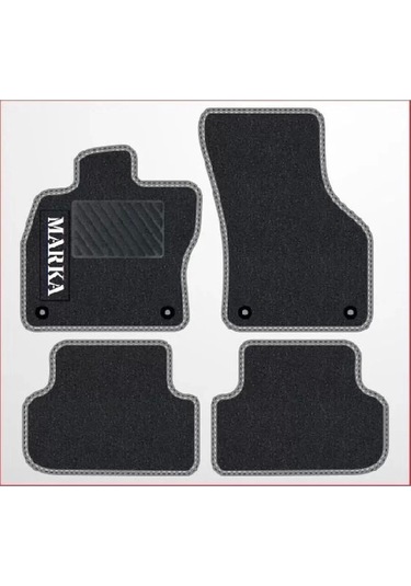 Porsche Panamera 2009-2016 Siyah Halı Gri Kenar Petek Topuk