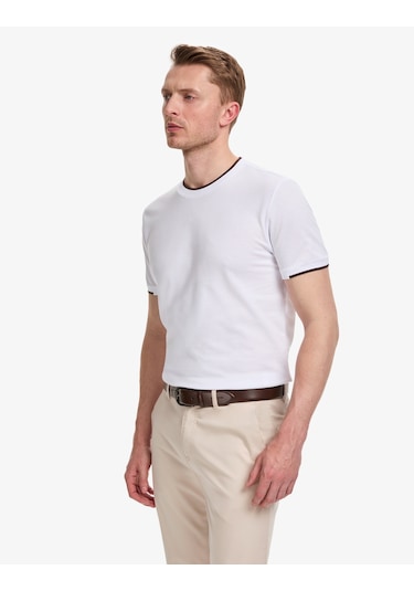 Pierre Cardin Erkek Beyaz Tişört 50327865-vr013