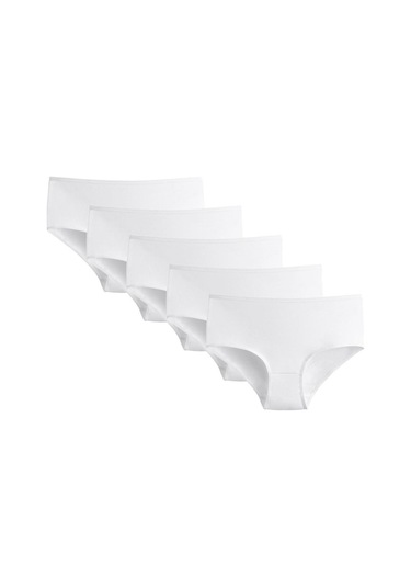 5'li Büyük Beden Kadın Külot 2571 Beyaz