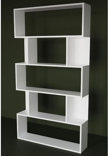 Venfa %100 Mdf Beyaz 6 Raflı Kitaplık