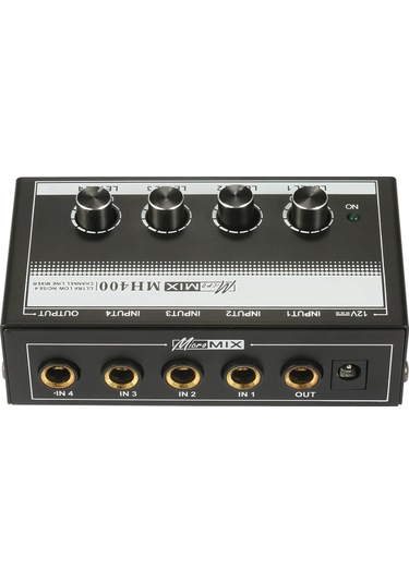 Hfambition 4 Girişli Mini Ses Karıştırıcı - Mikrofon Enstrüman Çıkışı - Metal Gövde - Ses Seviyesi Ayarlı 1/4" Ts - Avrupa Standartı 100-240v 10"