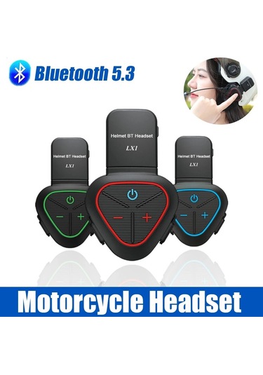 Motosiklet Kask Taşınabilir Su Geçirmez Hands-free Sürücü Kulaklık Bluetooth 5.3 Kırmızı
