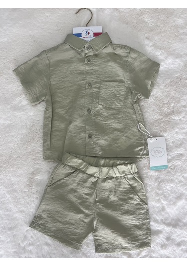 Casual Gömlekli Şortlu Takım Yeşil