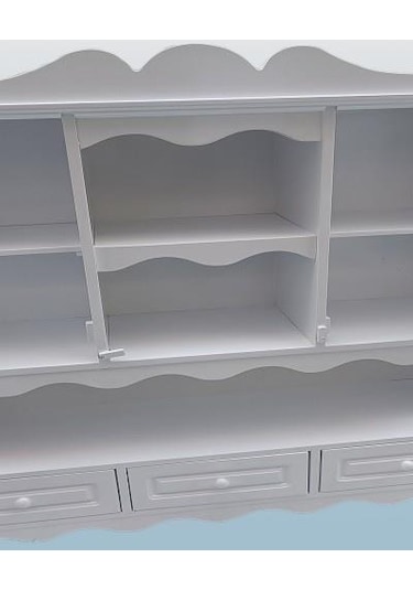 Hobi Adn 90353 Dekoratif Mutfak Dolap 3çekm Terek Mdf Parlak Beyaz Lake El Yapım