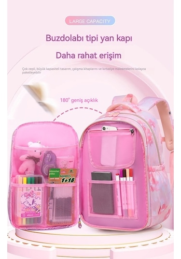 Kuromi Çocuk Okul Çantası Ekose Okul Çantası Büyük-mor 02-65-956 Mor