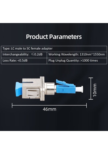 Maiyame Görsel Hata Bulucu Fiber Adaptörü Fiber Optik Konnektör Lc Erkek - Sc Dişi Optik Fiber Ada