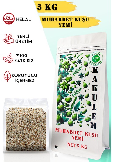 Kakulem Sertifikalı Premium Karışık Muhabbet Kuşu Yemi 5 Kg 5 KG