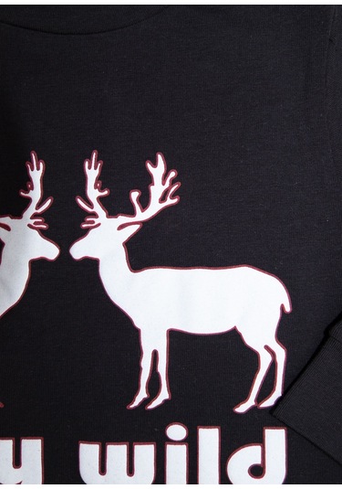 Yılbaşı Özel Siyah Uzun Kollu Unisex Tshirt Siyah