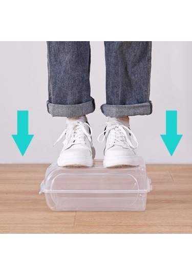 Novahub Turuncu Plastik Ayakkabı Organizatörü, Havalandırma Delikli, Şeffaf, Yerden Tasarruf, Ev İçin L Boyutu Turuncu