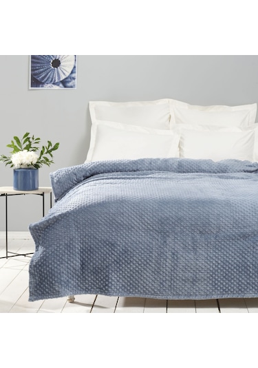 Karaca Home Alice İndigo Tek Kişilik Tomurcuk Wellsoft Battaniye