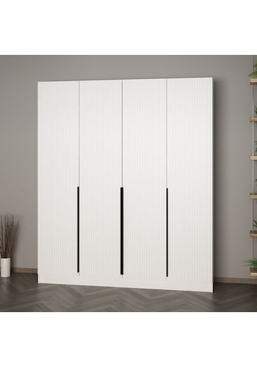 Minar Kale 210 Cm 4 Kapaklı 2b Raf Portmanto Byz Mbr Çizgili Byz