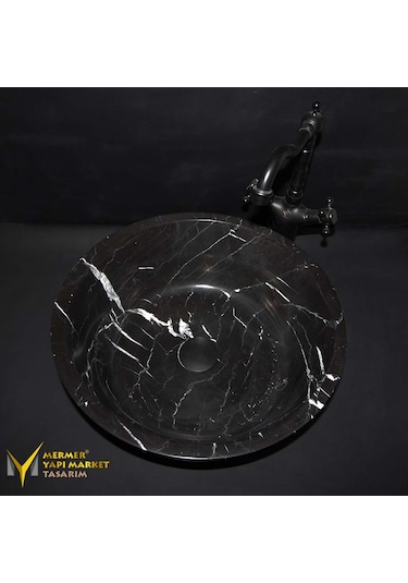 Toros Siyah Mermer Dizayn Çanak Lavabo