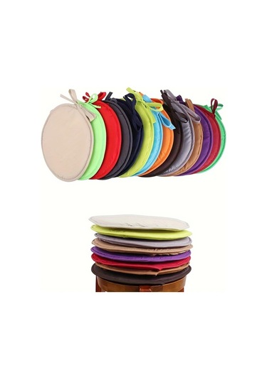 Topshop1 Koyu Kahverengi 11.81inç Yuvarlak Bağcıklı Sandalye Minderi - Kalın Dolgulu İç Ve Dış Mekan Koyu Kahve 11.81inç