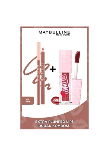 Maybelline New York Extra Plumped Lips Lifter Liner 05 On It + Lifter Plump Hot Chili 006